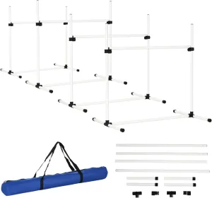 4-Piece Dog Agility Training Equipment Set with Adjustable Height Jump Bars for Indoor and Outdoor Use