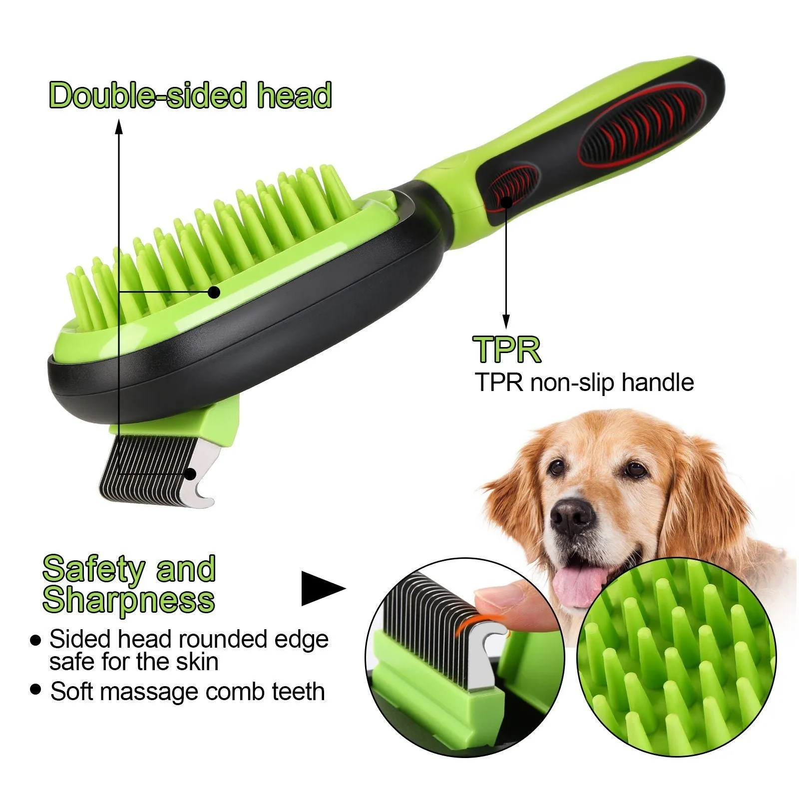 5-in-1 Pet Brush Set Pet Grooming Shedding Massage Combs