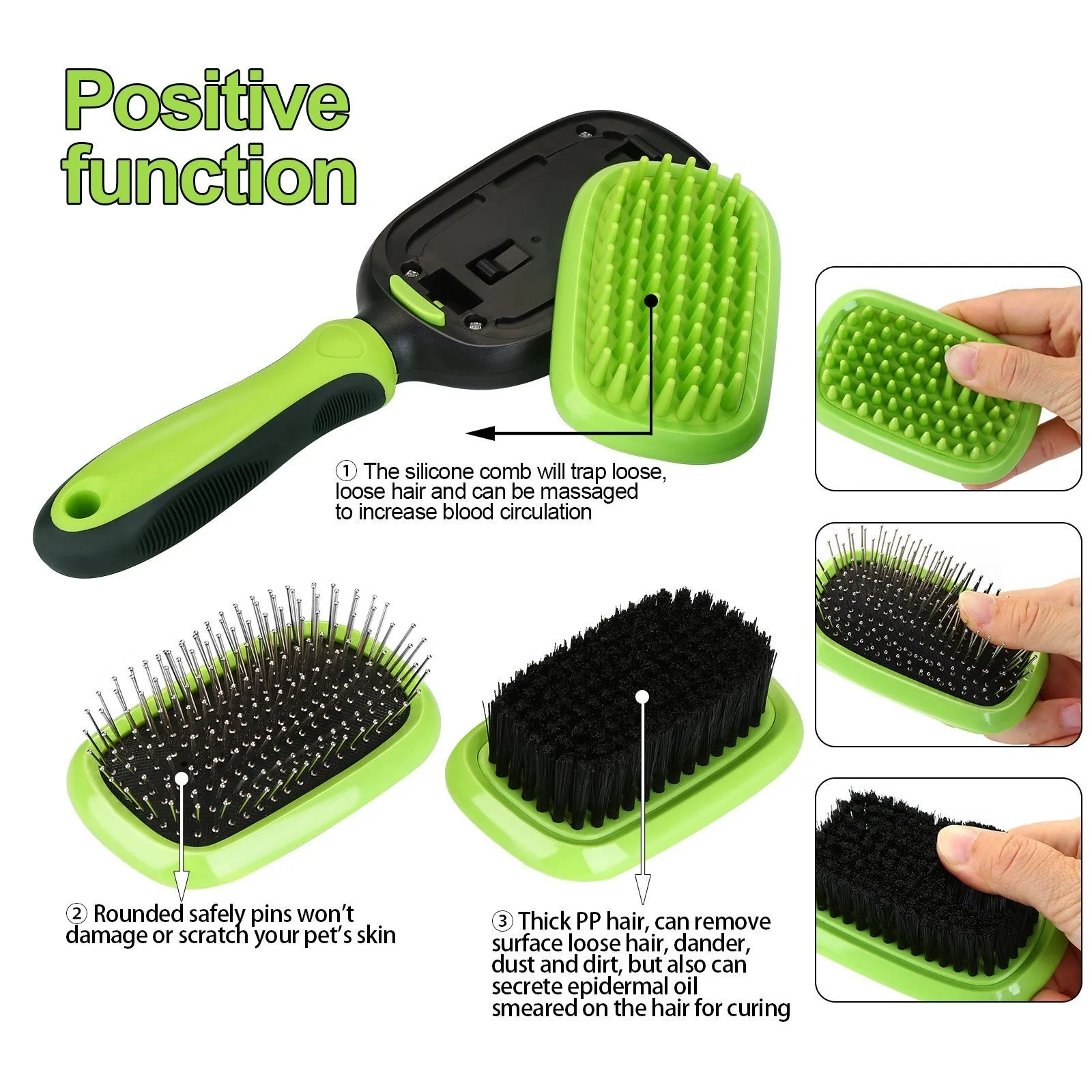 5-in-1 Pet Brush Set Pet Grooming Shedding Massage Combs