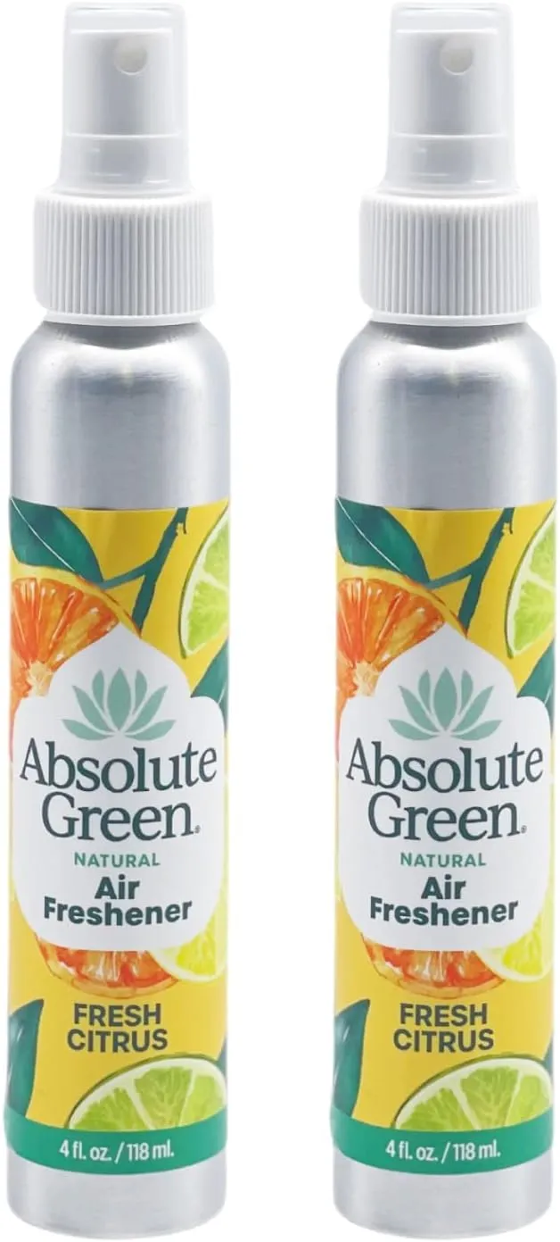 Air Freshener Room Spray, Non-Toxic, Cover Odors, Safe around Kids and Pets, Natural Fresh Citrus Scent 4oz (Pack of 2)