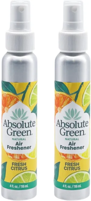 Air Freshener Room Spray, Non-Toxic, Cover Odors, Safe around Kids and Pets, Natural Fresh Citrus Scent 4oz (Pack of 2)