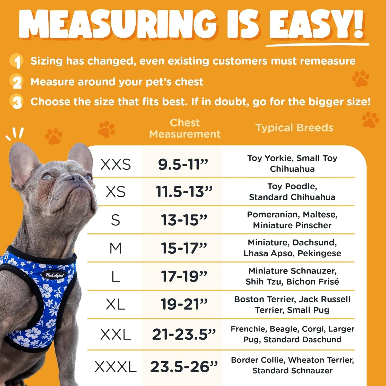 Bark Appeal Blue Hibiscus Step-in Dog Harness for Small-Medium Pets  Updated Sizing, Re-Measuring is Essential  Soft Vest Harness  Anti-Choke with Adjustable Strap & Heavy Duty Clip  M
