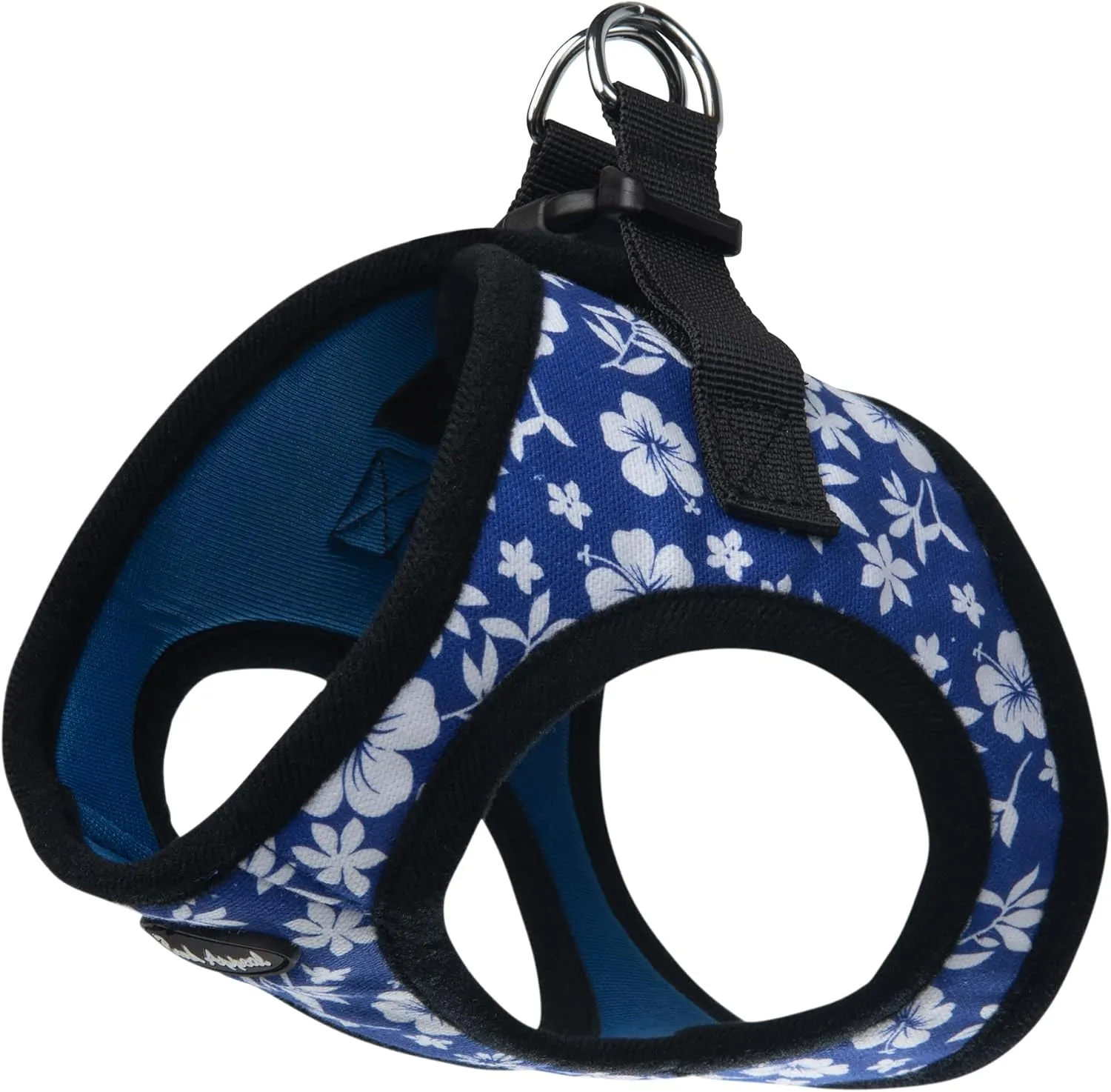 Bark Appeal Blue Hibiscus Step-in Dog Harness for Small-Medium Pets  Updated Sizing, Re-Measuring is Essential  Soft Vest Harness  Anti-Choke with Adjustable Strap & Heavy Duty Clip  M