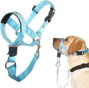 BARKLESS No-Pull Head Collar for Dogs Training & Walking Made Easy, Soft, Adjustable Dog Halter Harness with Safety Link- Put an End to Pulling on The Leash