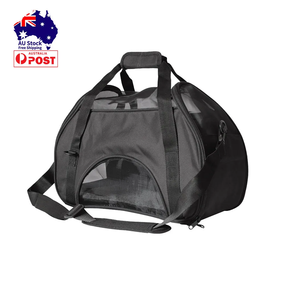 Black Portable Pet Carrier Tote Travel Bag Kennel Soft Dog Crate Cage Outdoor
