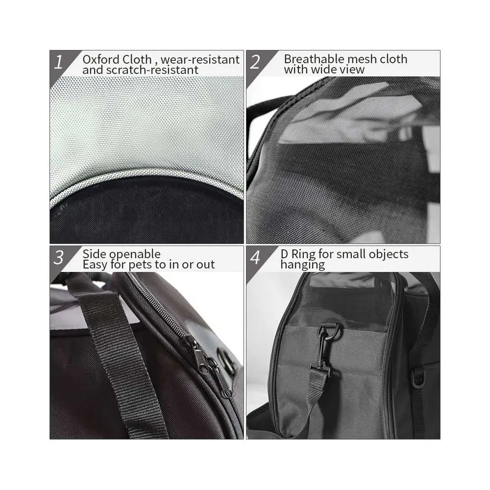 Black Portable Pet Carrier Tote Travel Bag Kennel Soft Dog Crate Cage Outdoor