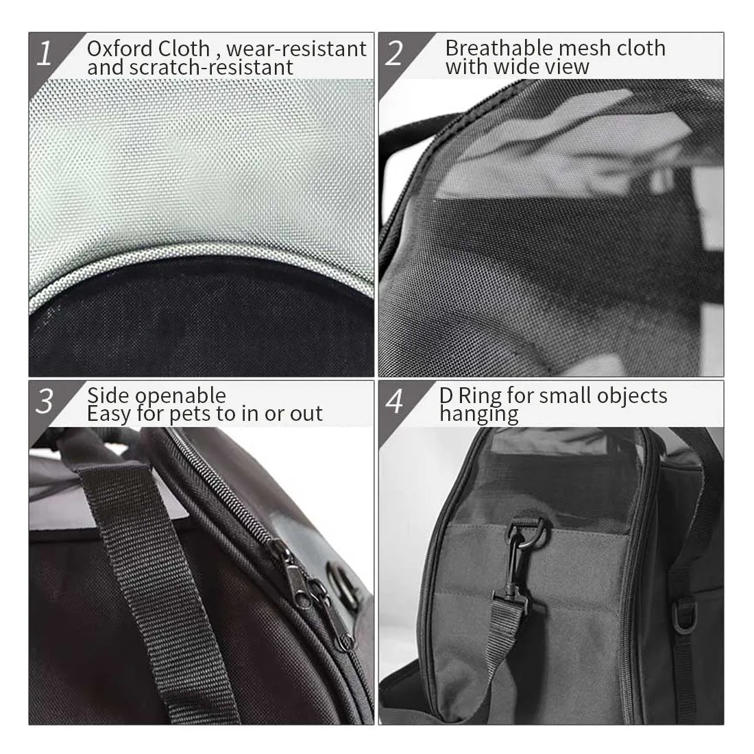 Black Portable Pet Carrier Tote Travel Bag Kennel Soft Dog Crate Cage Outdoor