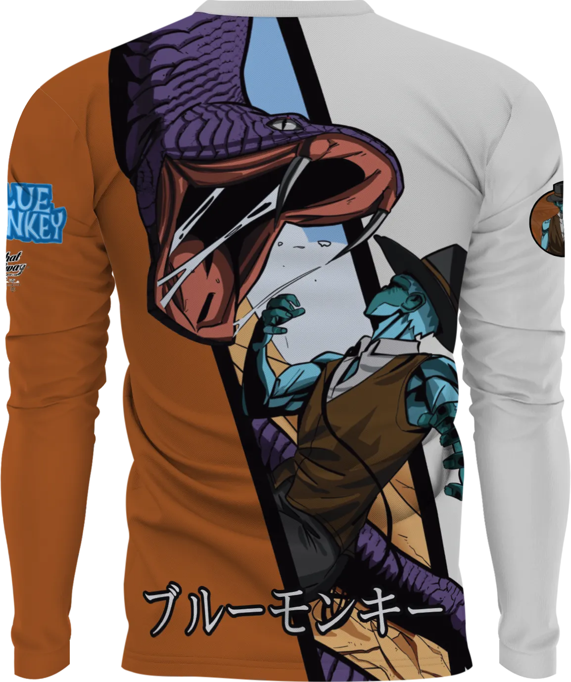 Blue Monkey Old West V8 Grey/Orange Long Sleeve