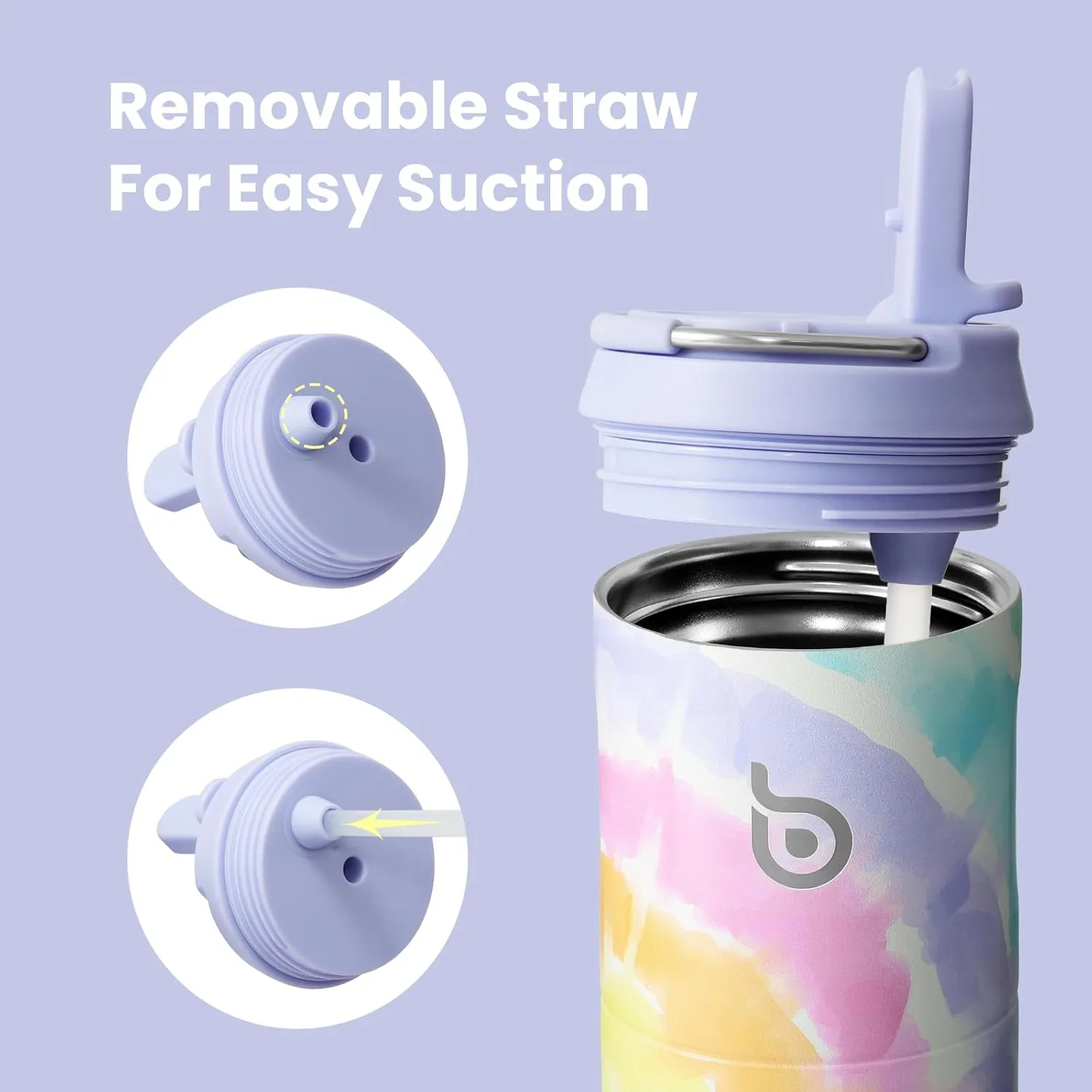 BOTTLE BOTTLE Insulated Water Bottle 24oz with Straw Lid and Handle for Sports Travel Gym Stainless Steel Water Bottles Double-Wall Vacuum Metal Leak Proof BPA-Free