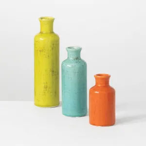 Bright And Colorful Bottle Vase, Set Of 3