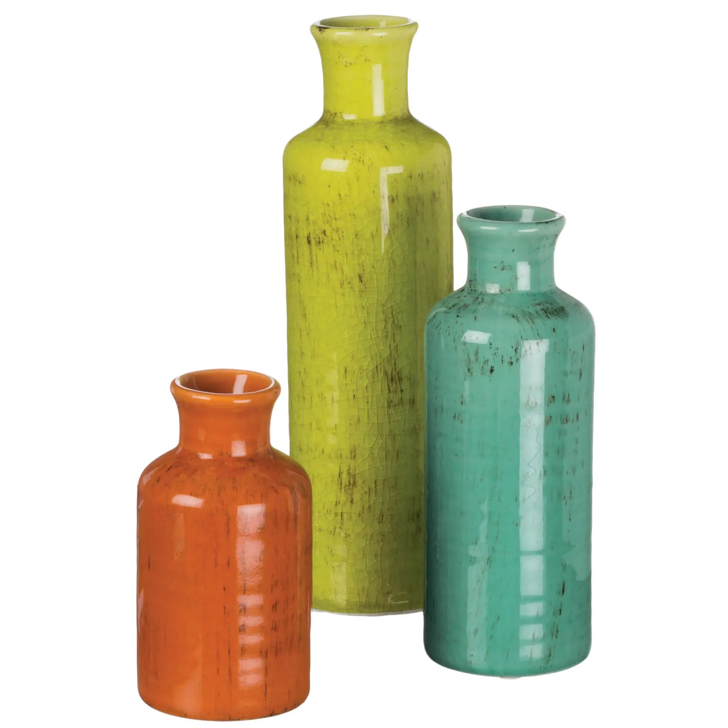 Bright And Colorful Bottle Vase, Set Of 3