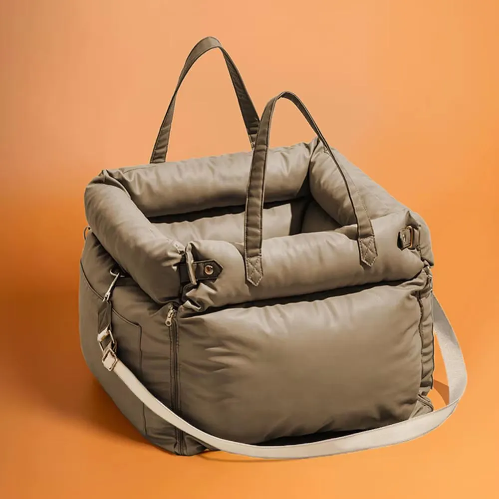 BRÉMIS Faux Leather Pet Travel Bed