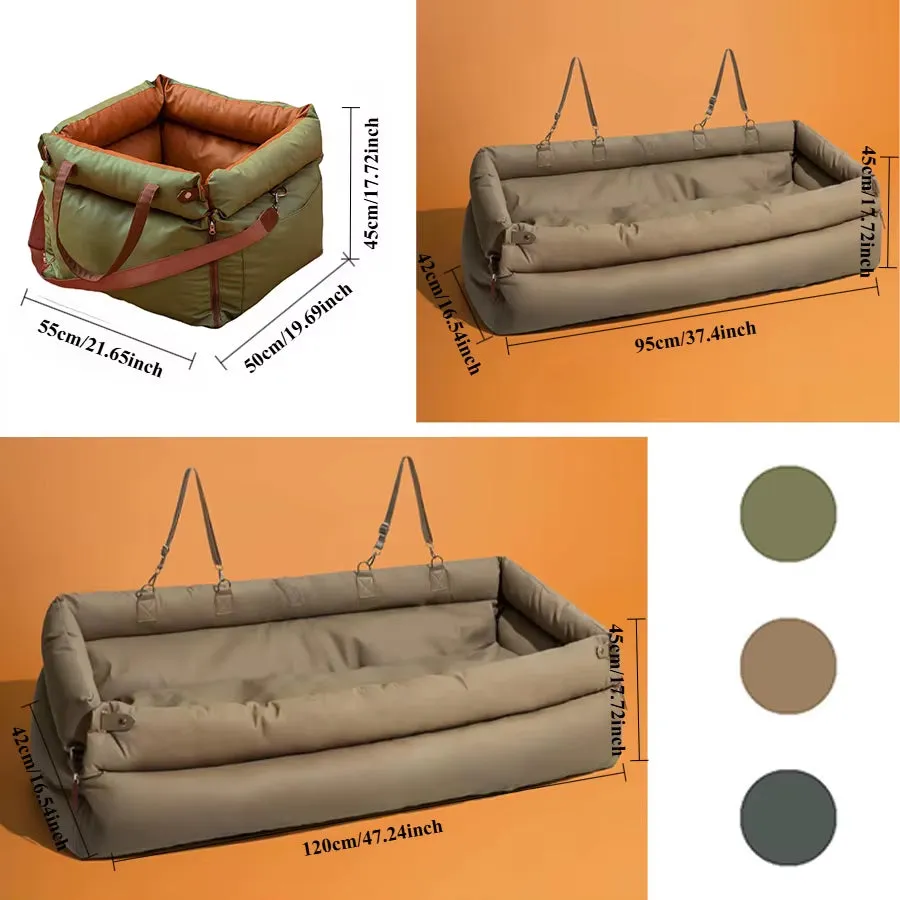 BRÉMIS Faux Leather Pet Travel Bed