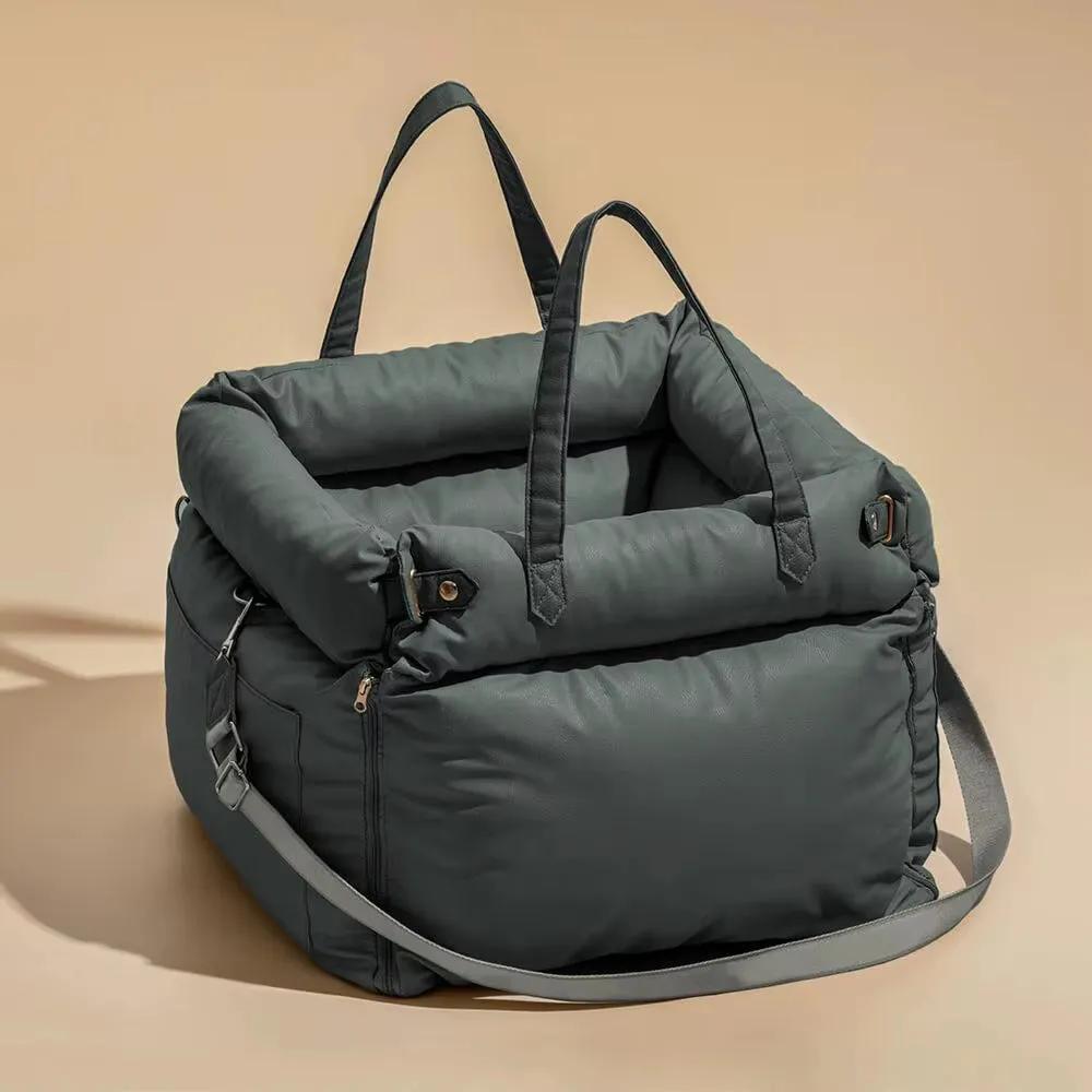 BRÉMIS Faux Leather Pet Travel Bed