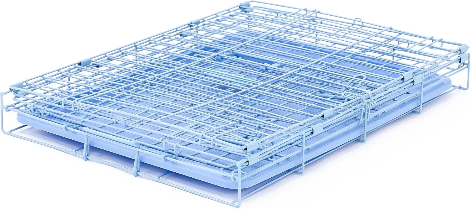 Carlson Blue Secure and Compact Single Door Metal Dog Crate, Small