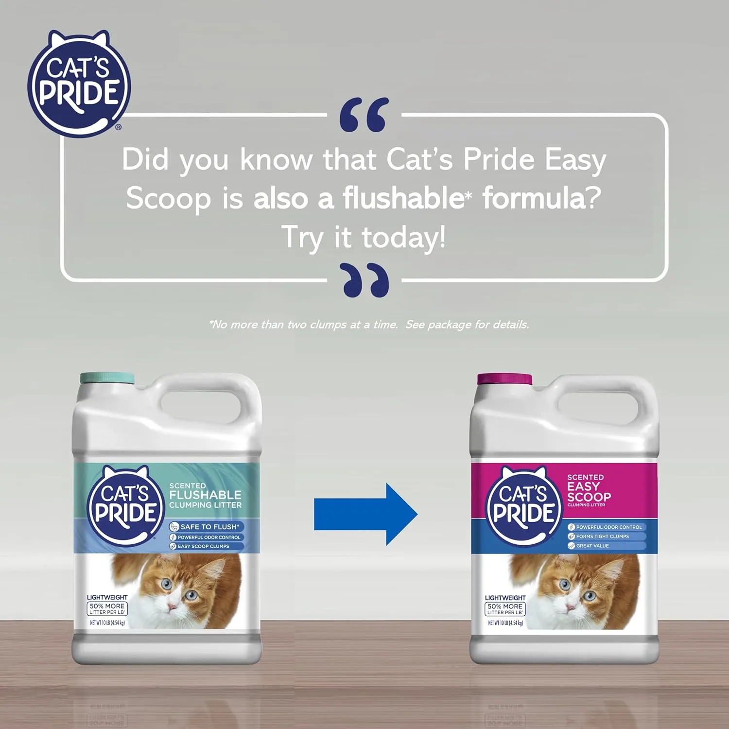 Cat's Pride Lightweight Clumping Litter: Flushable Easy Scoop - Powerful Odor Control - Scented, 10 Pounds