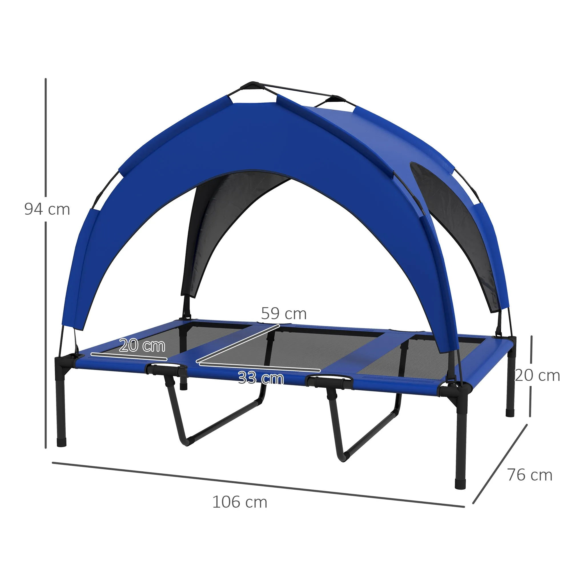 Cooling Raised Pet BedWith Washable Breathable Mesh for Large Dogs 106 x 76 x 94cm - Dark Blue