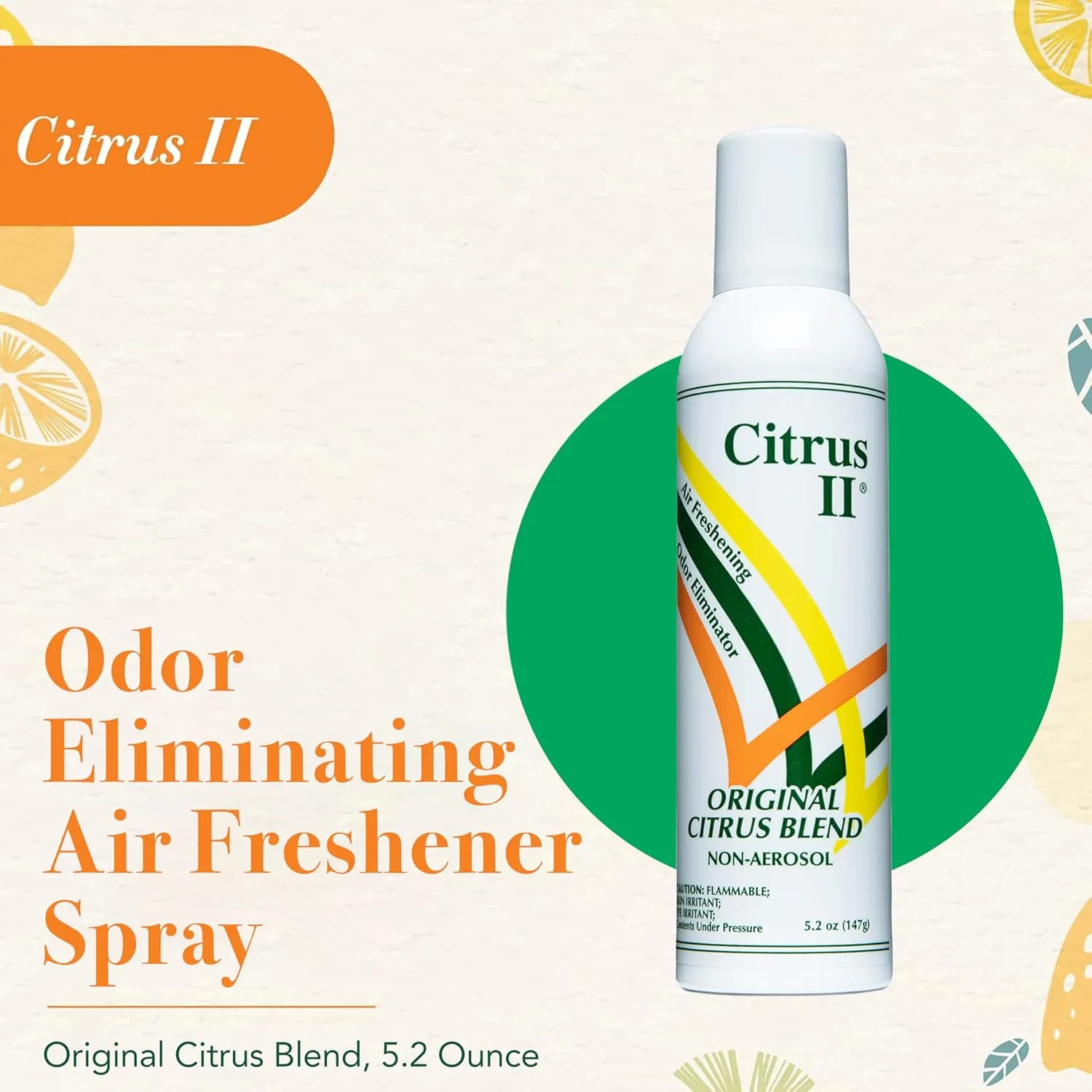 Deodorizing Spray - Air Freshener and Odor Eliminator - for Home and Facilities - Original Citrus Blend Scent - 5.2 Oz.