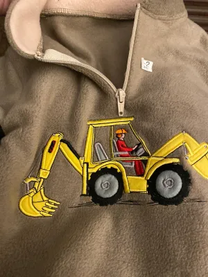 Digger / excavator Kids Appliqué Over Fleece / Tunic