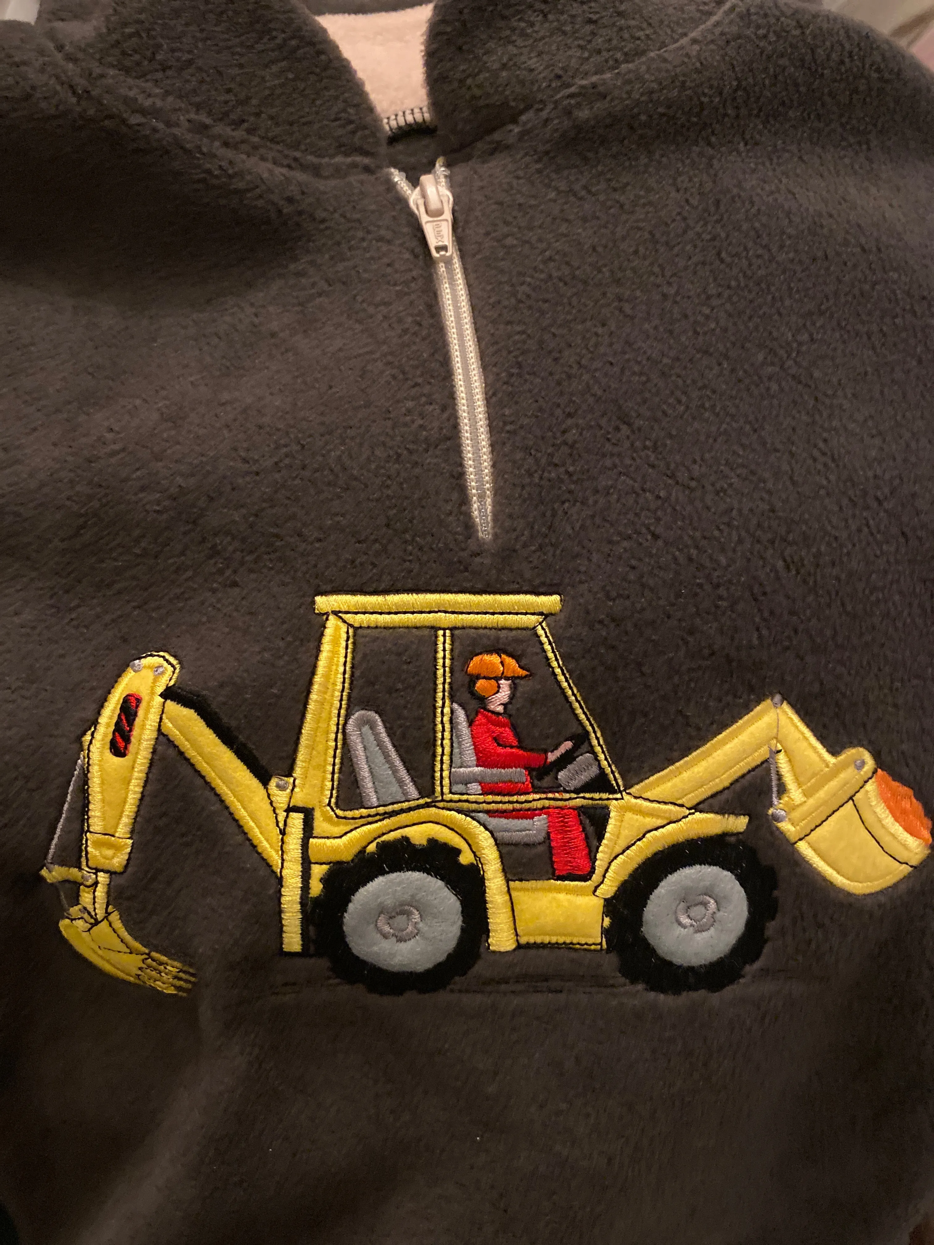 Digger / excavator Kids Appliqué Over Fleece / Tunic