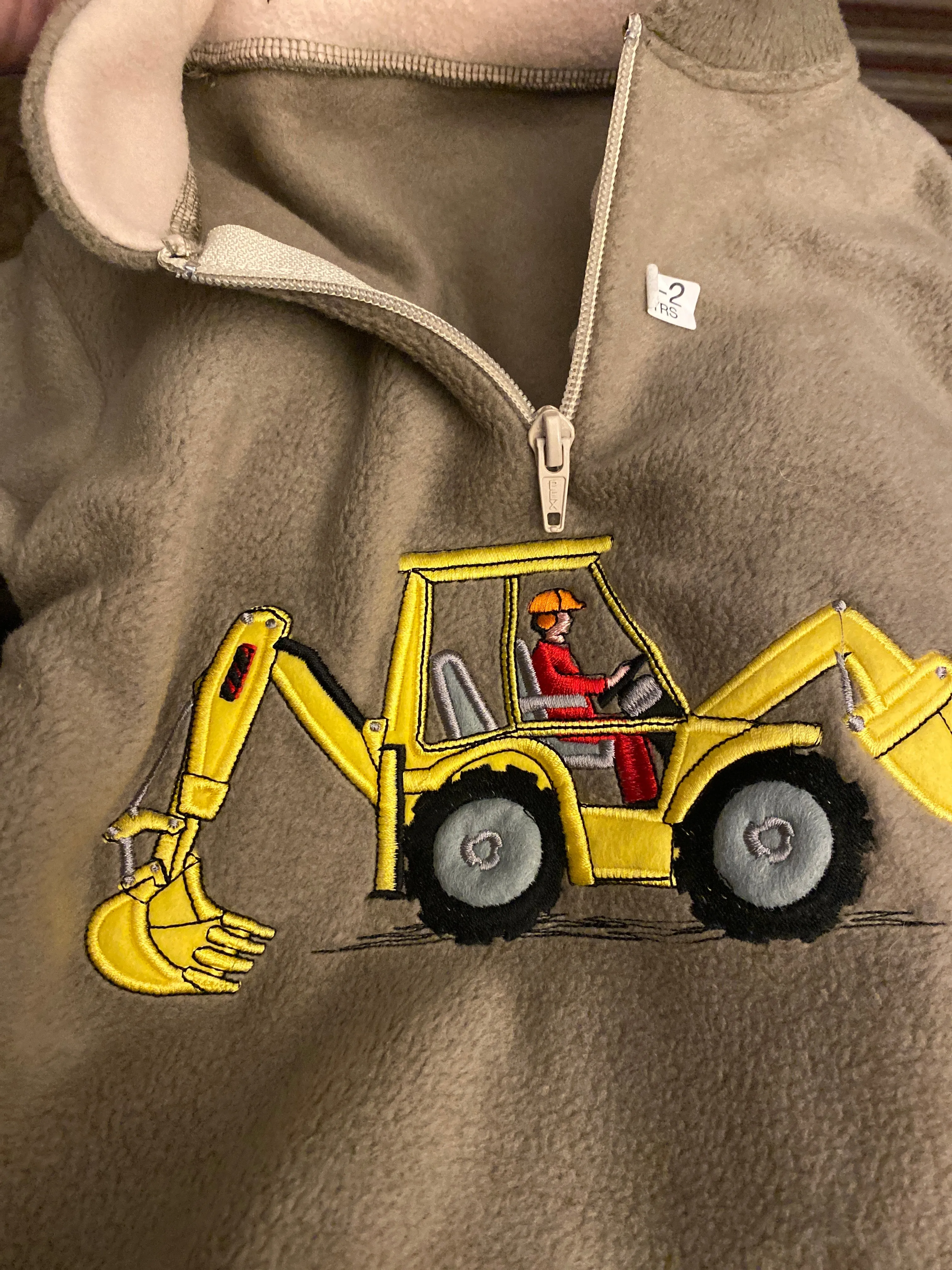 Digger / excavator Kids Appliqué Over Fleece / Tunic
