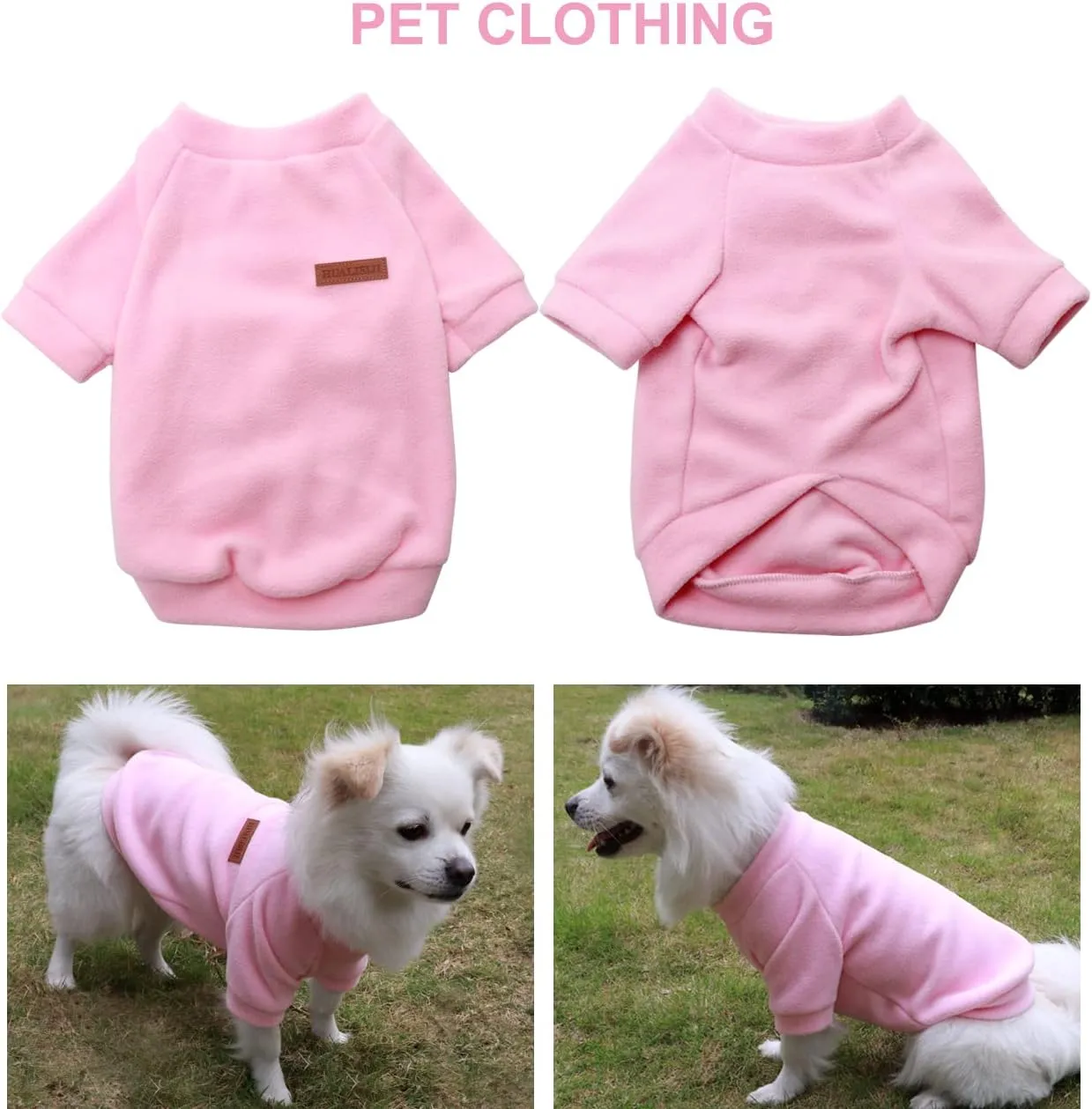Dog Sweater - Warm & Lightweight Sweatshirts for Small Dogs, Soft Texture, Easy to Wear, Bright Colors (Pink, X-Small)