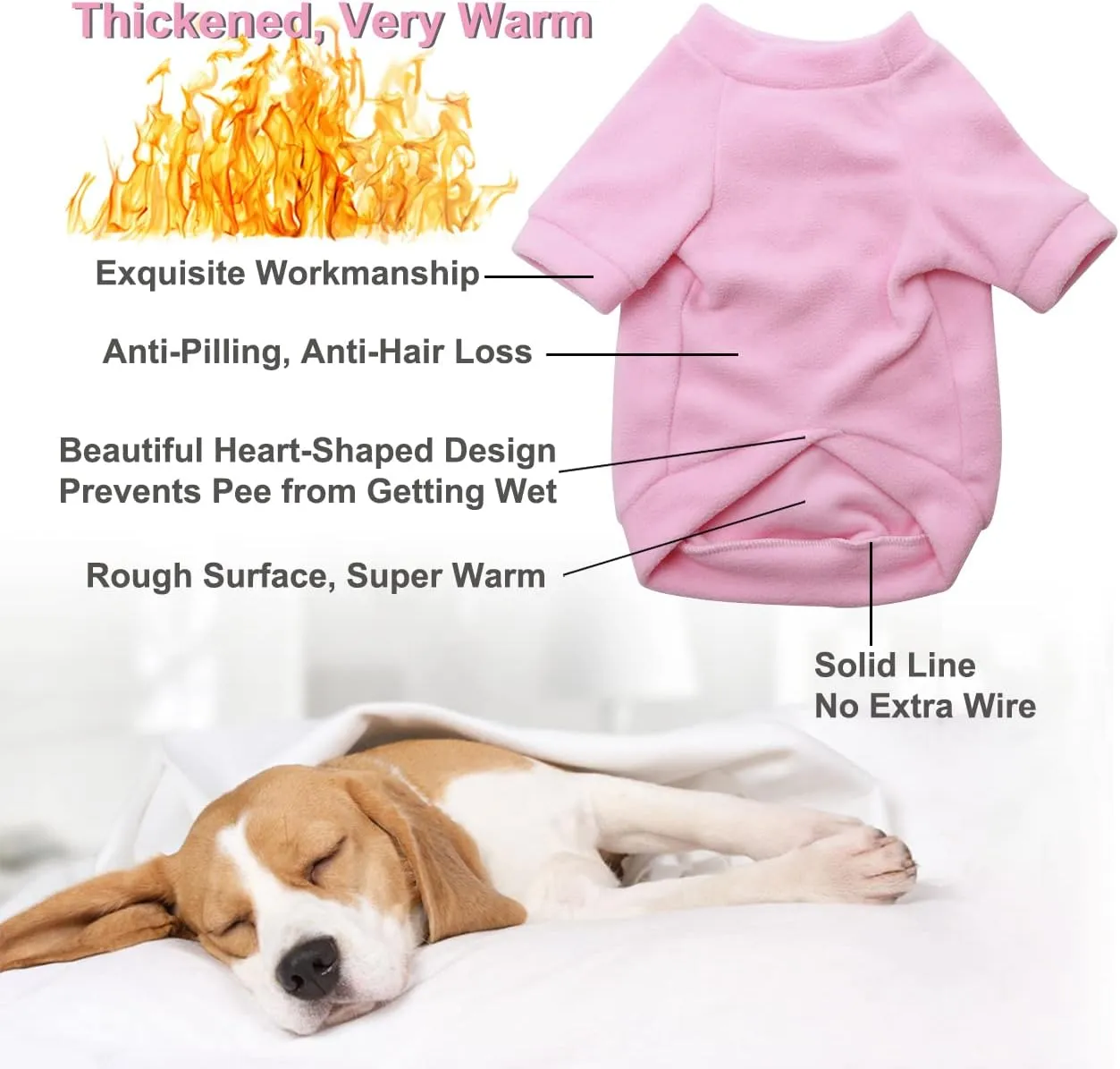Dog Sweater - Warm & Lightweight Sweatshirts for Small Dogs, Soft Texture, Easy to Wear, Bright Colors (Pink, X-Small)