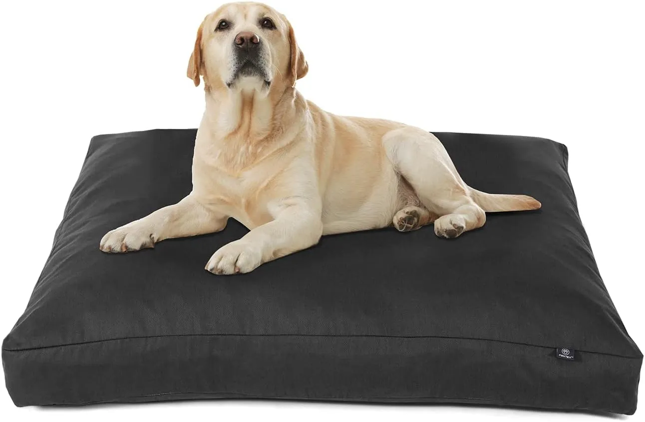 Durable Dog Bed for Medium and Large Dogs with Removable Washable Cover Breathable and Comfy Heavy Duty Flat Tough Pet Bed Mat Rectangular - 36x27  Sleeping & Cushion  Black