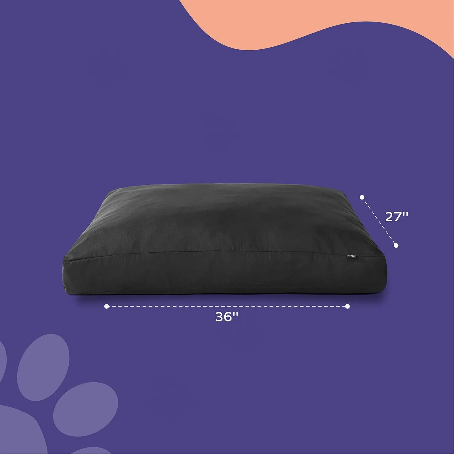 Durable Dog Bed for Medium and Large Dogs with Removable Washable Cover Breathable and Comfy Heavy Duty Flat Tough Pet Bed Mat Rectangular - 36x27  Sleeping & Cushion  Black