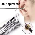 Ear Cleaning Kit 6 Pcs Ear Pick Tools, Wax Removal Kit, Ear Cleaning Tool Set, Spring Earwax Cleaner Tool for Children and Adult Multicolor