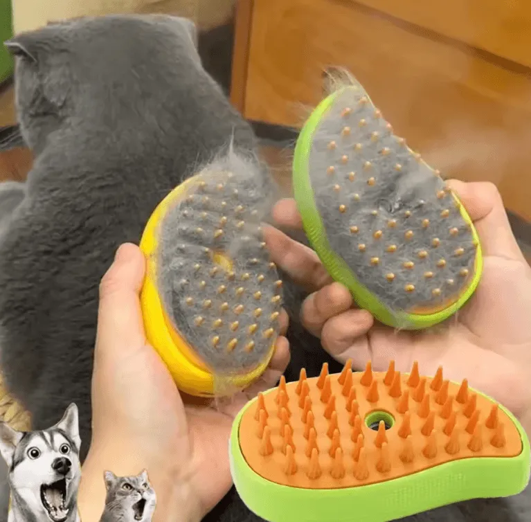 Electric Cat & Dog Steam Brush - 3-in-1 Grooming Tool with Spray & Massage