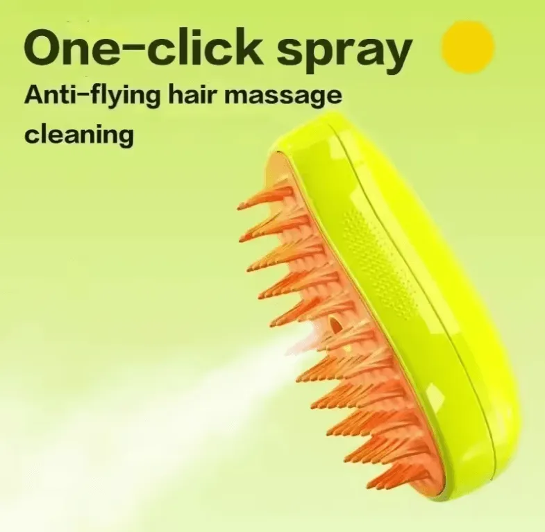 Electric Cat & Dog Steam Brush - 3-in-1 Grooming Tool with Spray & Massage