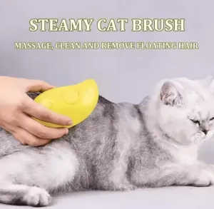 Electric Cat & Dog Steam Brush - 3-in-1 Grooming Tool with Spray & Massage