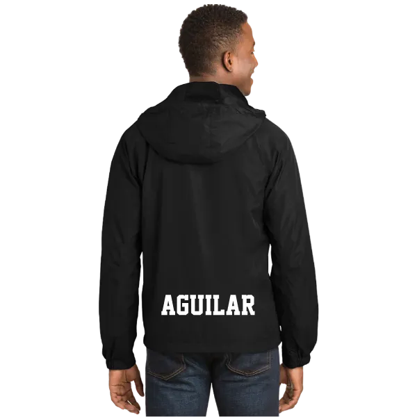 ERHS Girl's Black Hooded Windbreaker