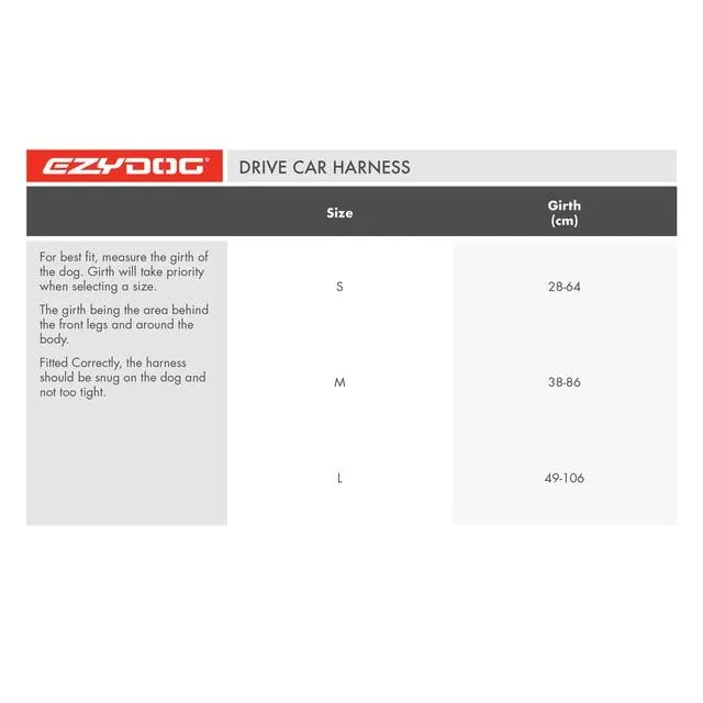 EzyDog Drive Dog Car Harness Medium