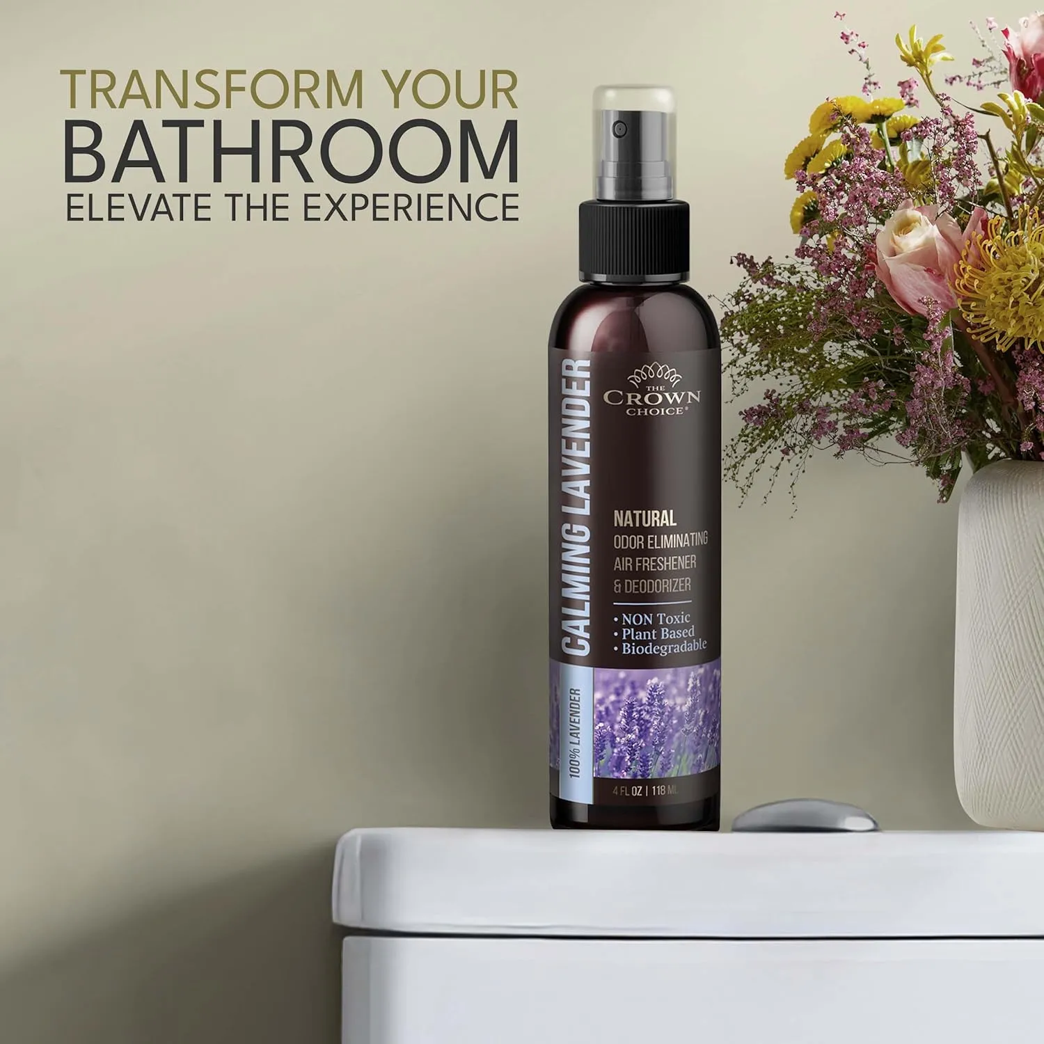 Freshen Up Dads Day with gift of Lavender Air Freshener SprayNon-Toxic & Natural Essential OilOdor Eliminator and Deodorizer for Home/Toilet/Room/Lounge/Fabric - Linen Spray for Bedding1 PK 4 Oz