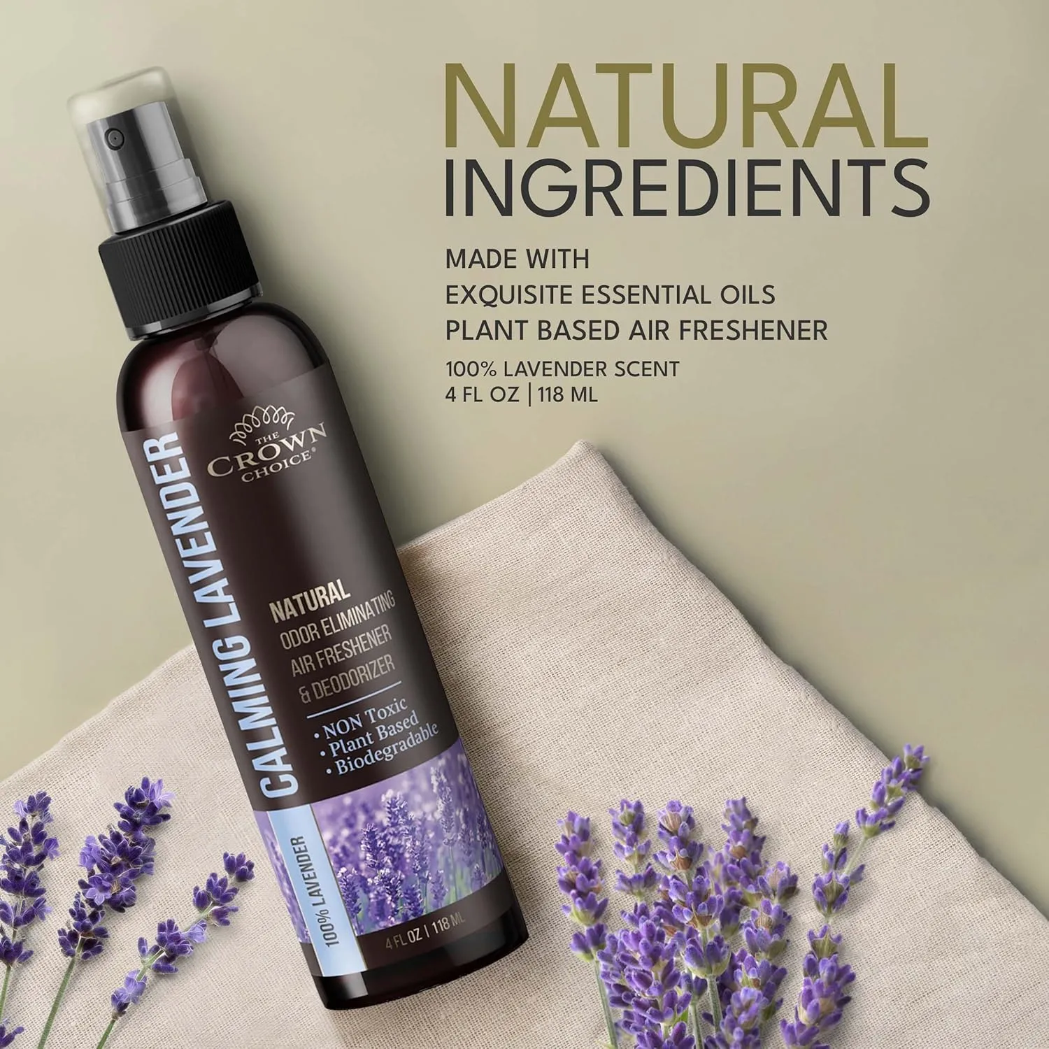Freshen Up Dads Day with gift of Lavender Air Freshener SprayNon-Toxic & Natural Essential OilOdor Eliminator and Deodorizer for Home/Toilet/Room/Lounge/Fabric - Linen Spray for Bedding1 PK 4 Oz
