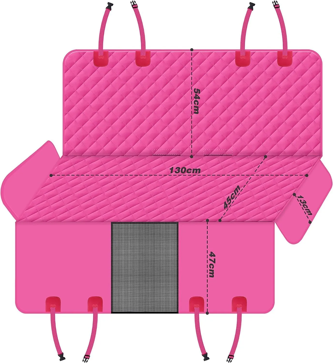 GXT Dog Back Seat Cover Protector for Cars SUV and Trucks with Mesh Window, Scratchproof Nonslip and Waterproof Material(Pink)