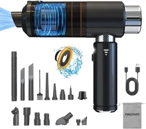 Handheld Car Cleaner, 16000PA Portable Vacuum Cordless with Brushless Motor Cleaner and Air Duster with Multi-Nozzles & Washable Filter for Home Office Pet Hair(Black)