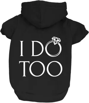 I Do Too Dog Hoodie Fleece Lined Pullover Sweatshirt with Leash Hole(Black, Large 112)