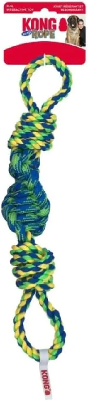 KONG Rope Bunji Dog Toy - Assorted Colors - Springy Elastic Knotty Rope with Loops for Interactive Tug (Medium)