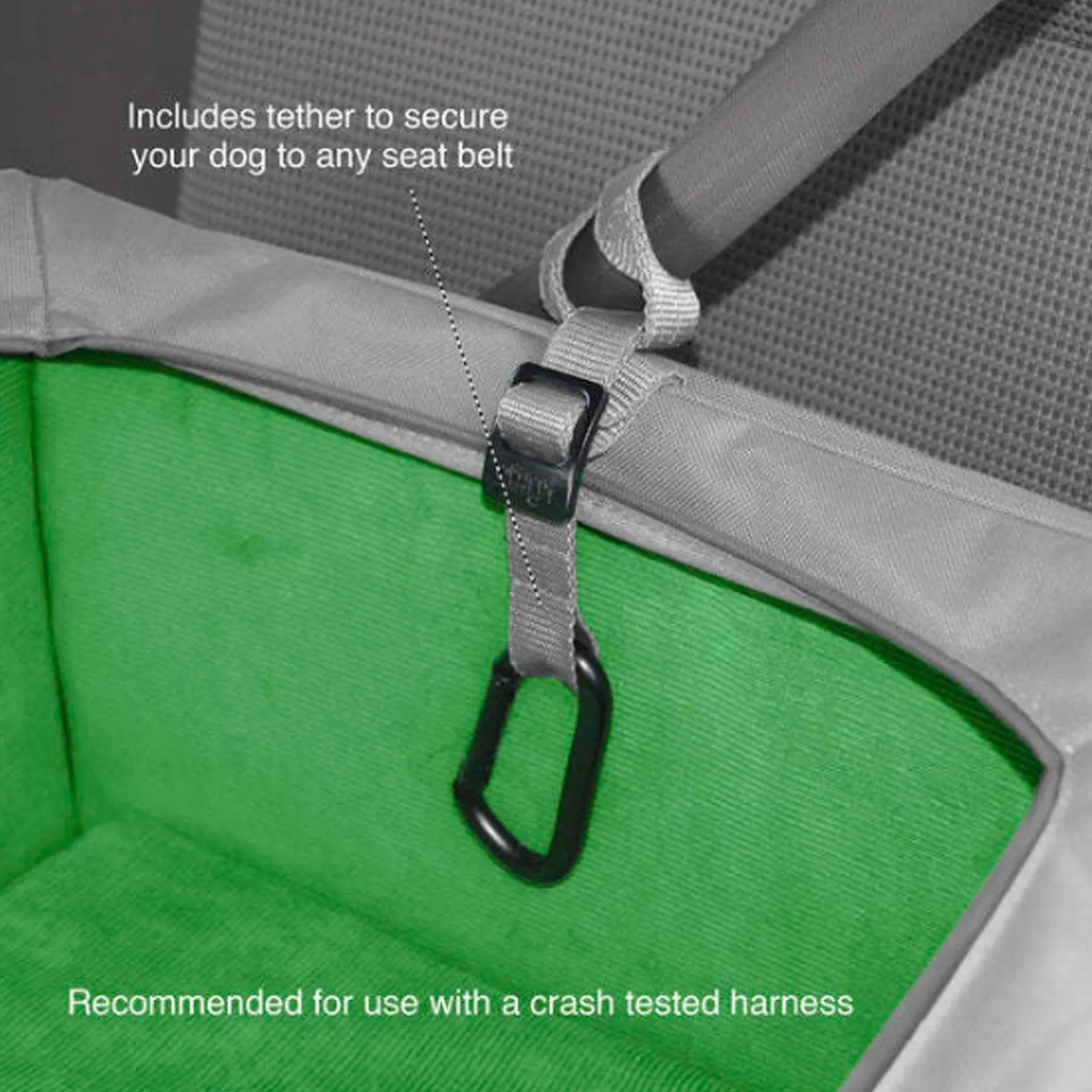 Kurgo Skybox Rear Booster Seat - Grey & Green