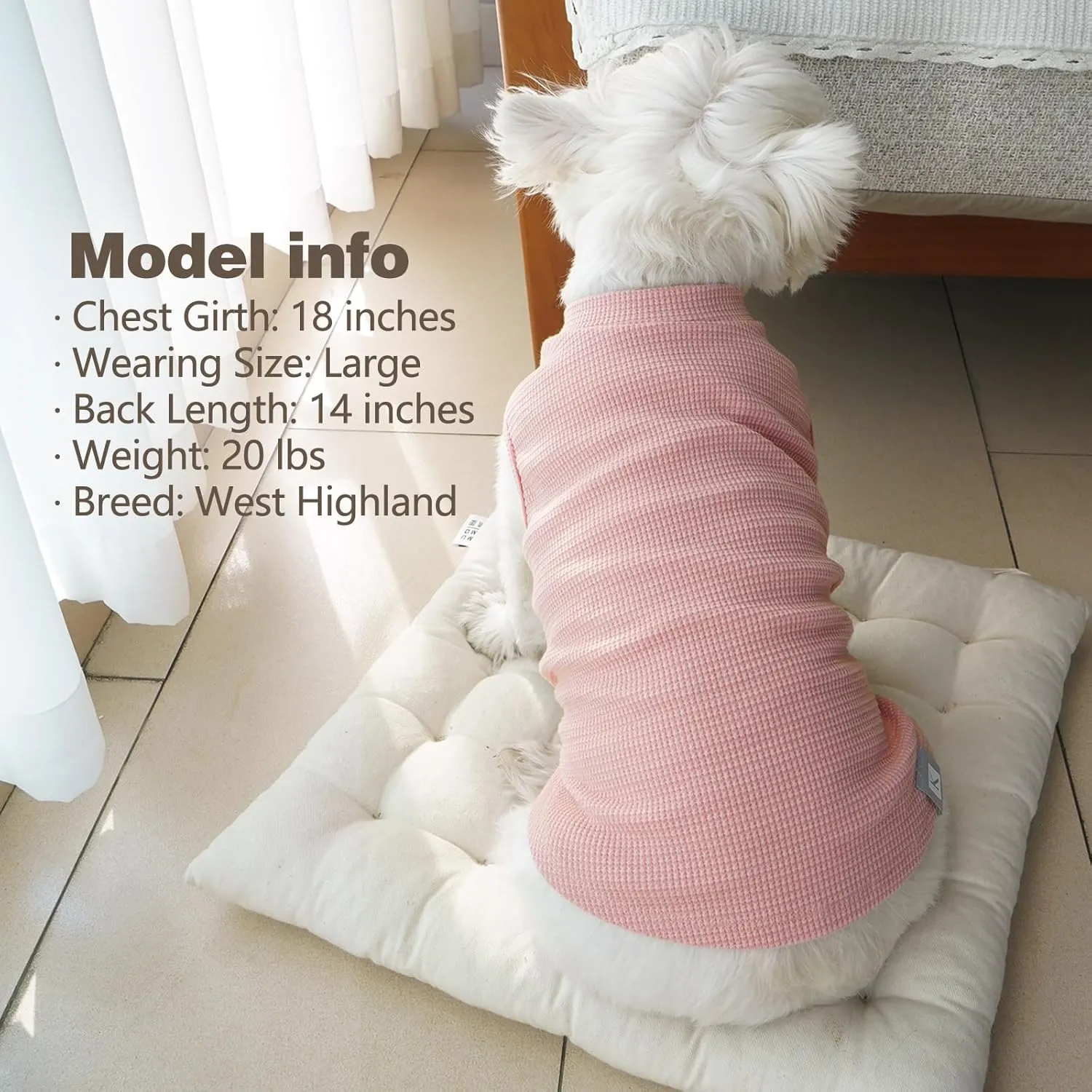 KYEESE 2Pack Waffle Dog Shirts for Small Dogs Stretchy T-Shirts Lightweight Tank Top Sleeveless Striped Vest Breathable Pet Outfit, X-Large, Pink Striped