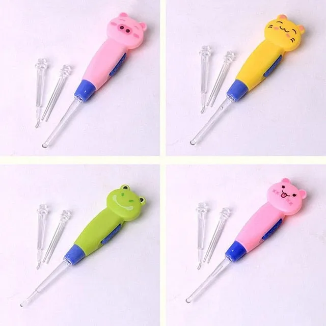 LED Flash Light Dig Ear Ear syringe Ear-pick Wax Remover Pick Earpick Cleaning Product For Baby Children Clean Ears Light