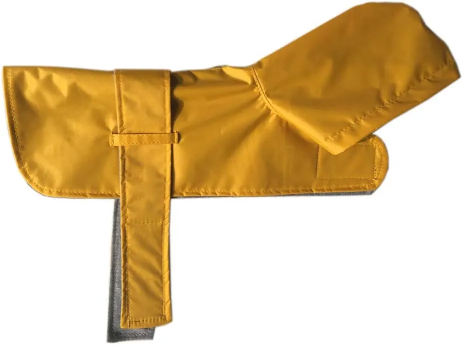 LeerKing Dog Raincoat Hooded Leash Hole 10 Sizes, Waterproof Double Layer Dog rain Coat Jacket with Lining for Small Medium and Large Dog,Yellow,L