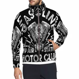 Men's Windbreaker printed gasoline repair station