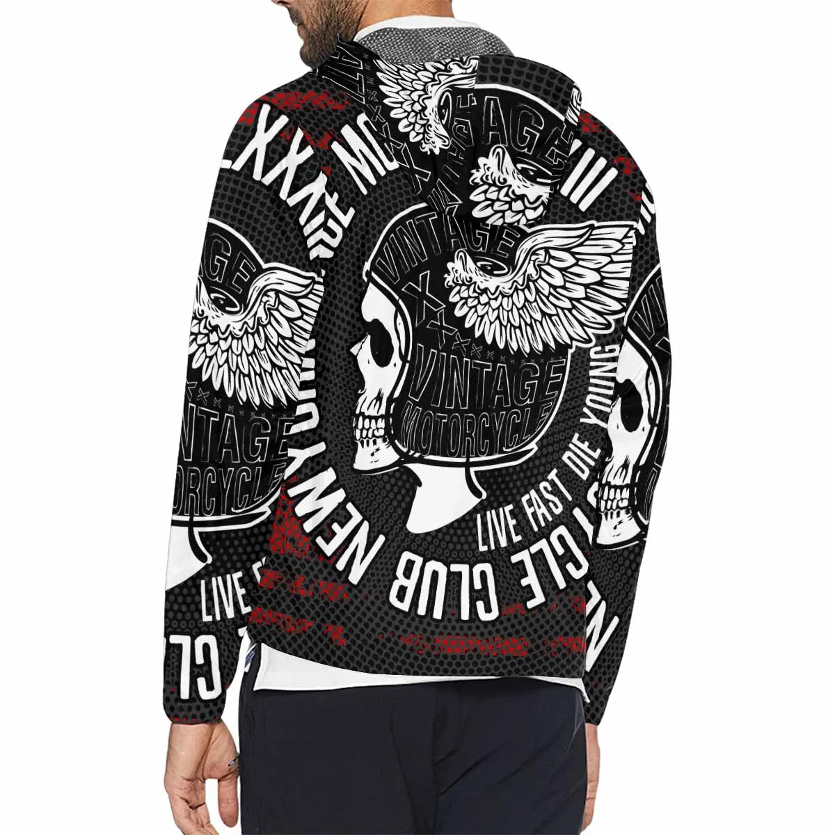 Men's Windbreaker printed live fast motorcycle
