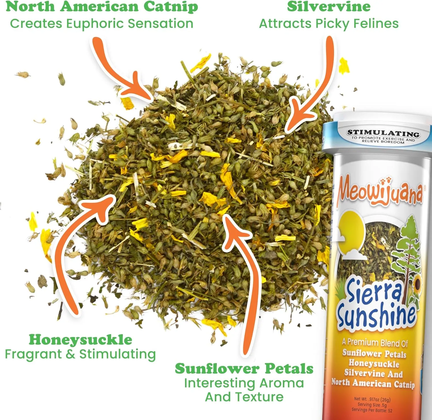 Meowijuana | Jump 'n' Jamb Deep Sea Squid Door Hanger Toy and Sierra Sunshine Catnip Blend | Promotes Play and Cat Health | Includes North American Organic Catnip
