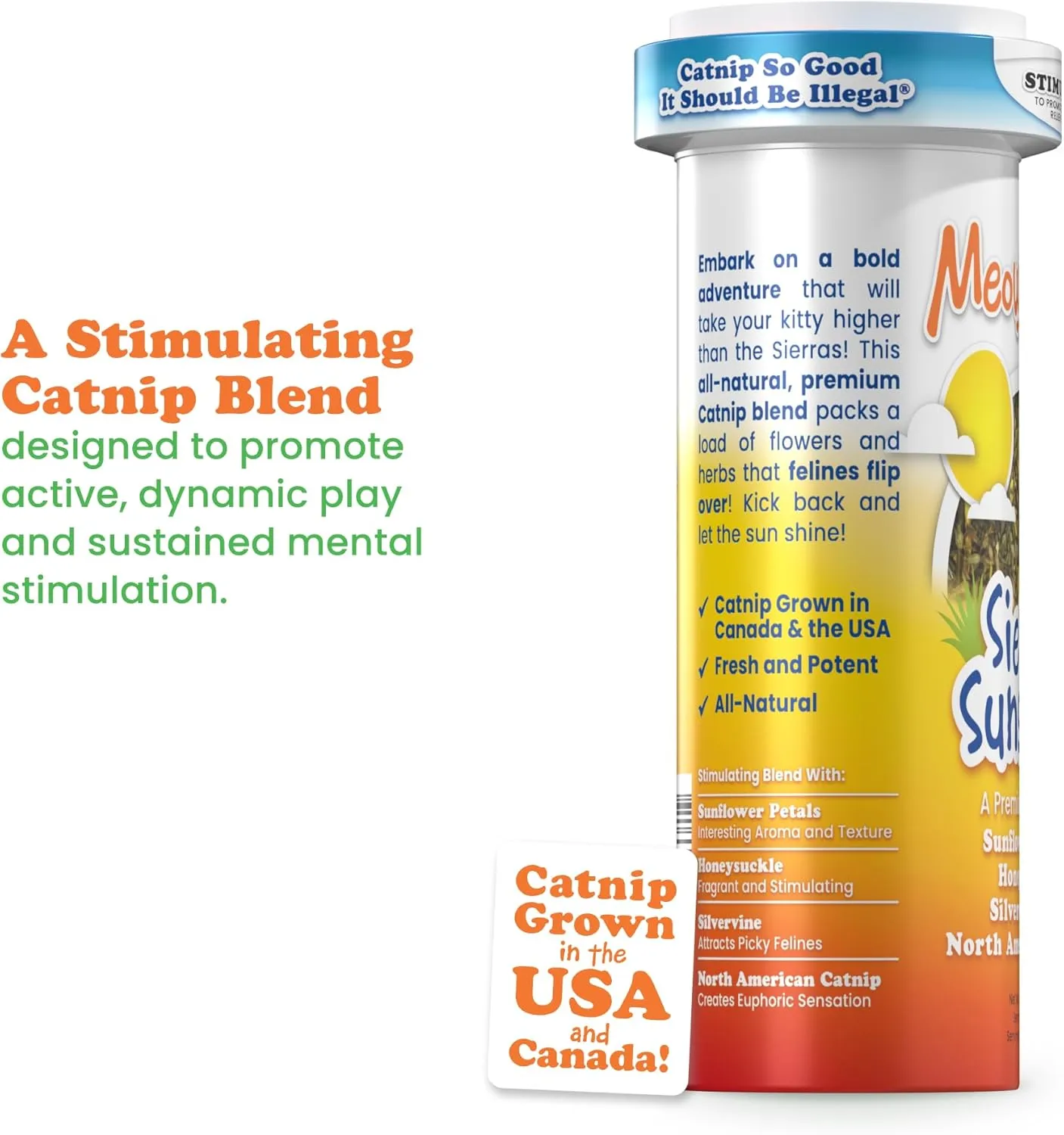 Meowijuana | Jump 'n' Jamb Deep Sea Squid Door Hanger Toy and Sierra Sunshine Catnip Blend | Promotes Play and Cat Health | Includes North American Organic Catnip