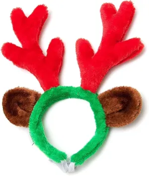 Midlee Christmas Reindeer Antlers with Ears for Large Dogs